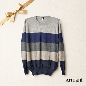 Armani Jeans Alpaca Wool Blend Striped Knit Sweater